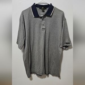 Vtg Lyle &  Scott Polo Shirt Mens XL Short Sleeve Shirt Golf USA White Navy B4